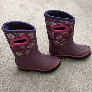 Kids Purple fairy Floral Rain Boots